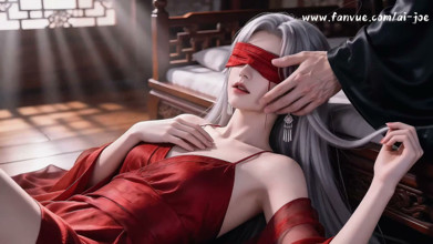 A Chinese Classical Beauty with Skin as White as Snow, Dressed in Red and with White Hair, Blowjob, Cum, Episode-2, Ai-generated